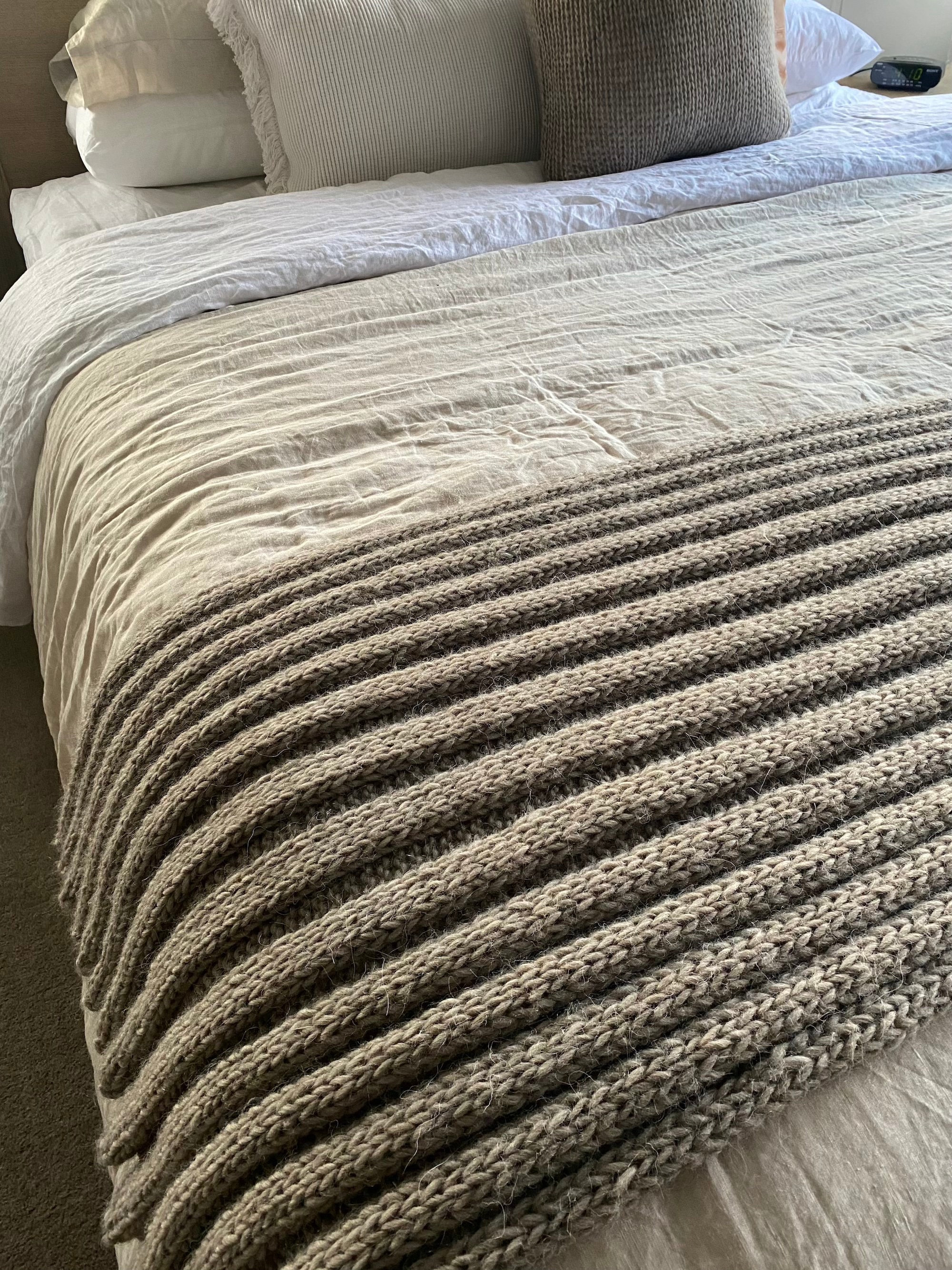 Hand Knitted Ribbed Extra Large King Size Throw/Bed Runner in Etsy