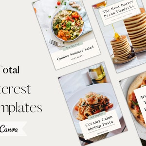 Pinterest Vorlagen | Foodblogger | Social Media Template | Vorgefertigte Pinterest Vorlagen | Canva Template | Food Blogger Vorlagen | Leinwand