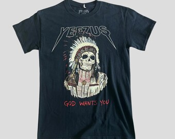 Camiseta da turnê Yeezus do Kanye West 2013, camiseta de rap, mercadoria, preta, tamanho P
