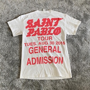 Kanye West Saint Pablo General Admission Merch 2016 T Shirt Size M
