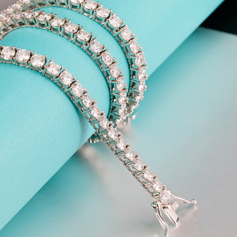 5mm Diamond Tennis Necklace Real VVS GRA Certified Lab Diamonds Bust