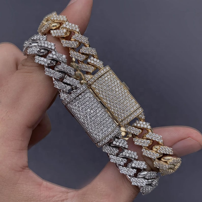 13mm Cuban Link Diamond Bracelet Real VVS GRA Certified Lab Diamonds