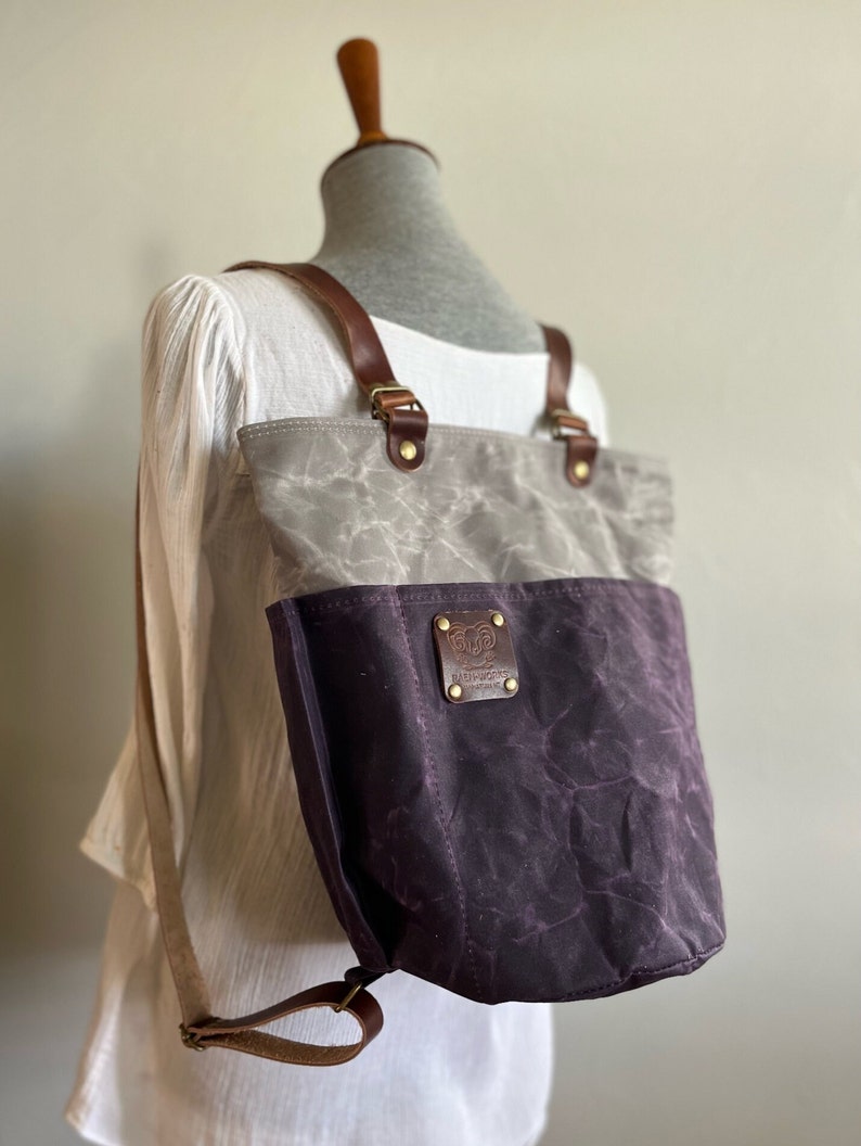 Organic Waxed Canvas Utility Backpack Bucket Bag Etsy