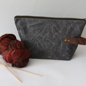 Organic Waxed Canvas Zipper Bag Project Bag