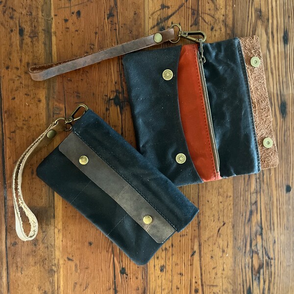 Waxed Canvas Wallet Etsy