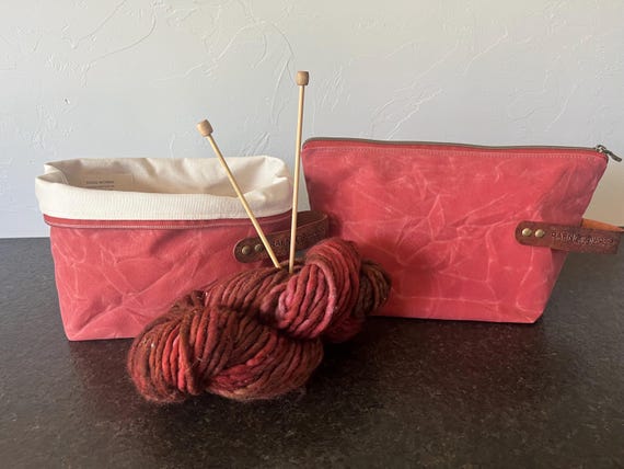 Organic Waxed Canvas Zipper Bag Project Bag