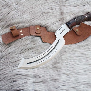 Egyptian Khopesh Sword 12  long blade Sword machete Handmade in Nepal Sharp blade full tang Sword- machete khukuri-kukri Ready for use.