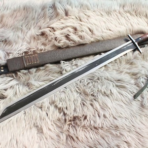 25-inch long blade Christian Fletcher Sword With scabbard Seax-log seax Custom blade Sharp blade full tang handle Best sword  Ready for use.