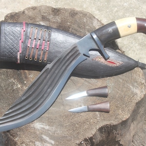 11 inches ganjawa joined-handmade Gurkha kukri knife-knives from Nepal-Full tang kukri-Tempered-Sharpen Ready for use.