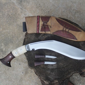 12 incheslong blade Half moon Gangawala , Beast handmade gurkha kukri-kukri knife-from Nepal-Full tang handle-Tempered-Sharpen
