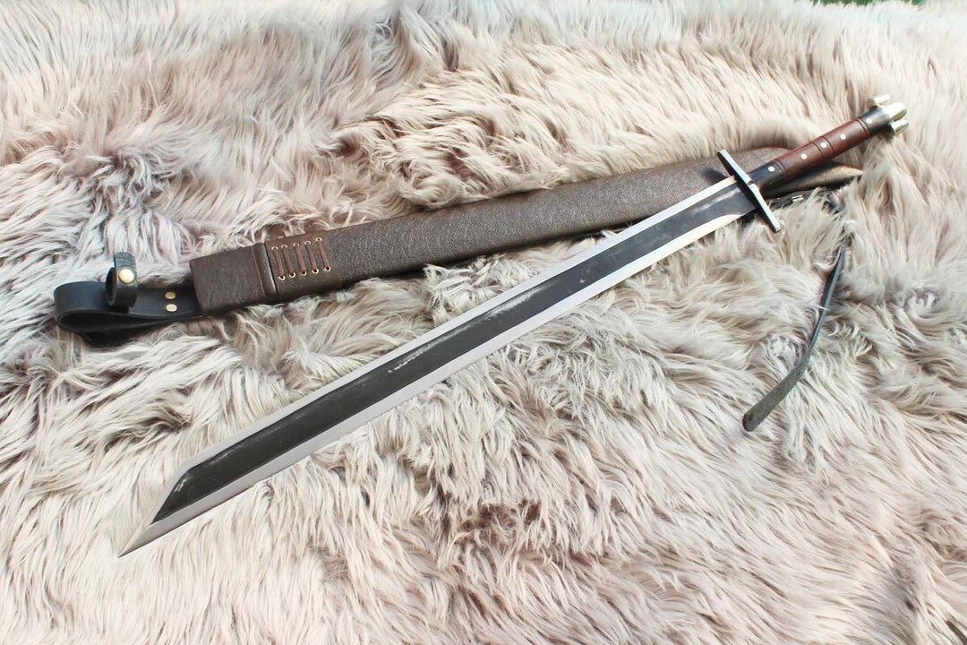 25inch Long Blade Christian Fletcher Sword With Scabbard Seaxlog Seax