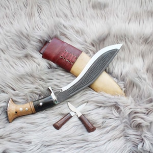 10 Inch Long Blade Katle  Gurkha Kukri/Khukuri Hunting Knife Full Tang khukuri Nepalese Handmade knife Sharpen Ready for Use.