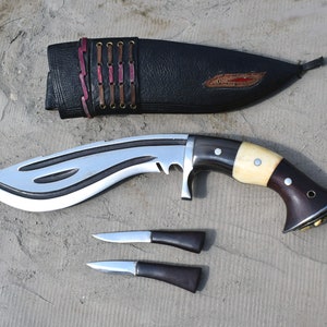 8,5-calowy nóż ganjawa łączony ręcznie wykonany z Gurkha kukri - noże z Nepalu - Full tang kukri - hartowany - ostrzony