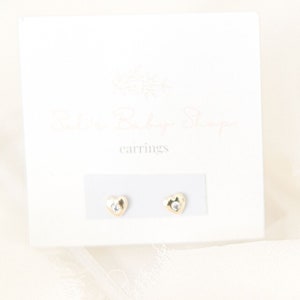 Kids 14K Gold-plated Heart Earrings With CZ With Screw Backs for