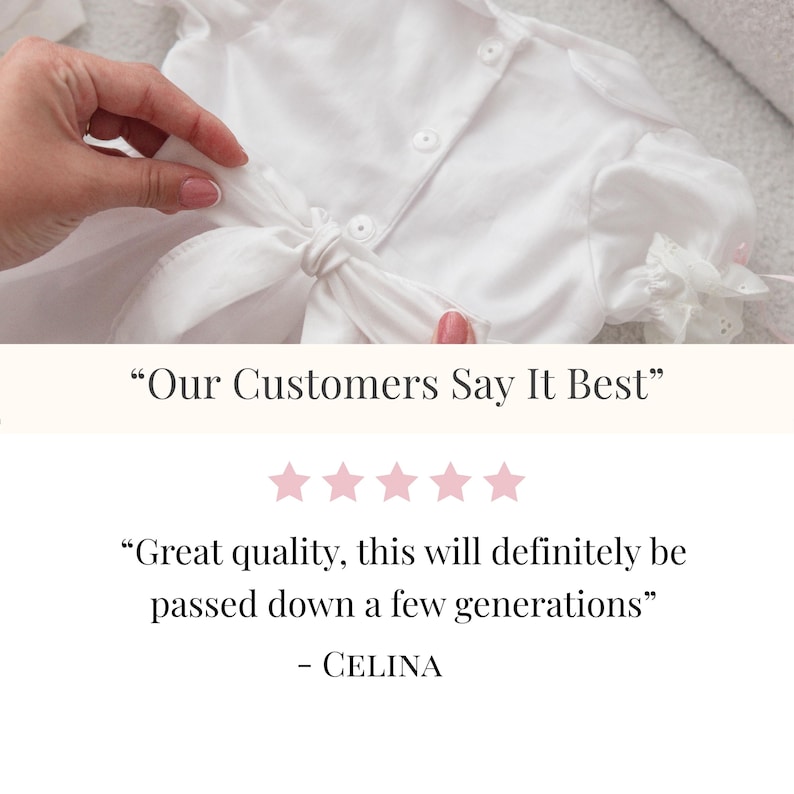Five-star review graphic with quotes from happy customers.