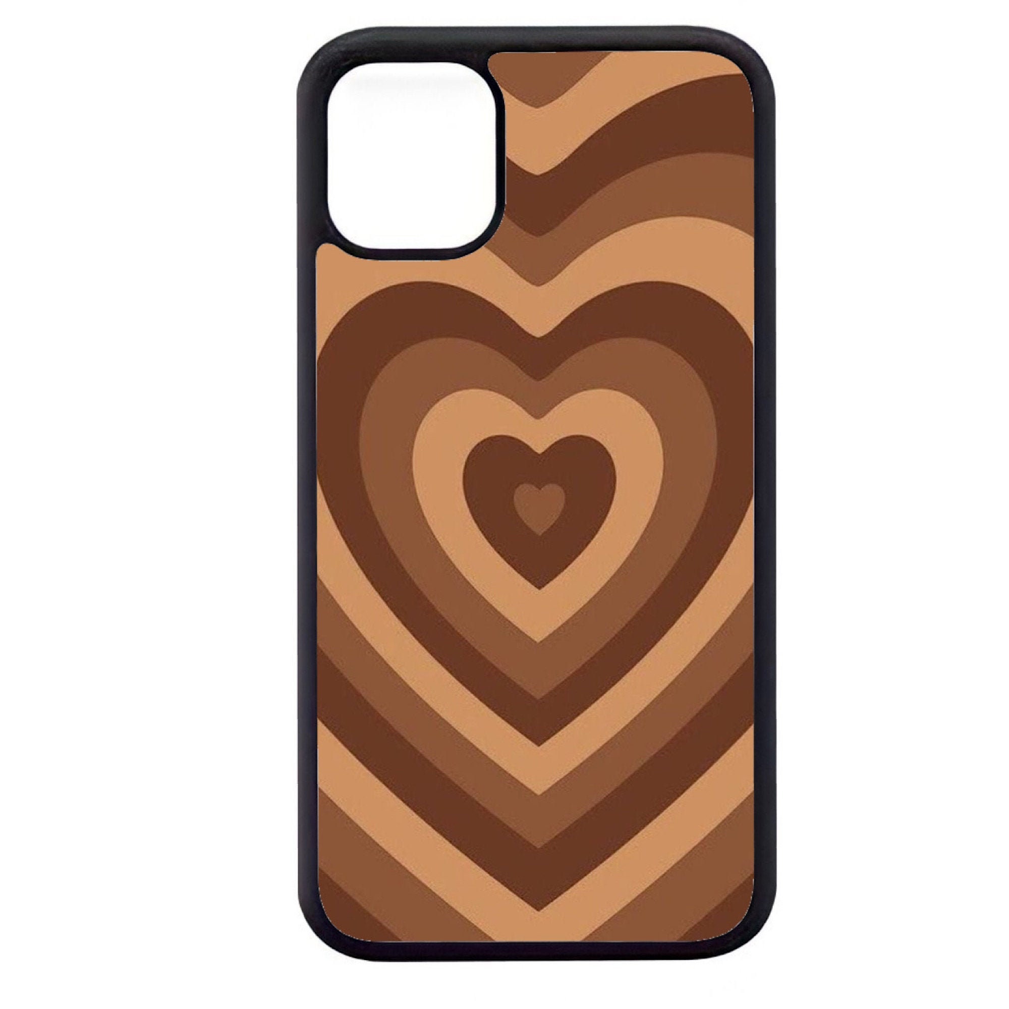Brown Heart Phone Case Etsy