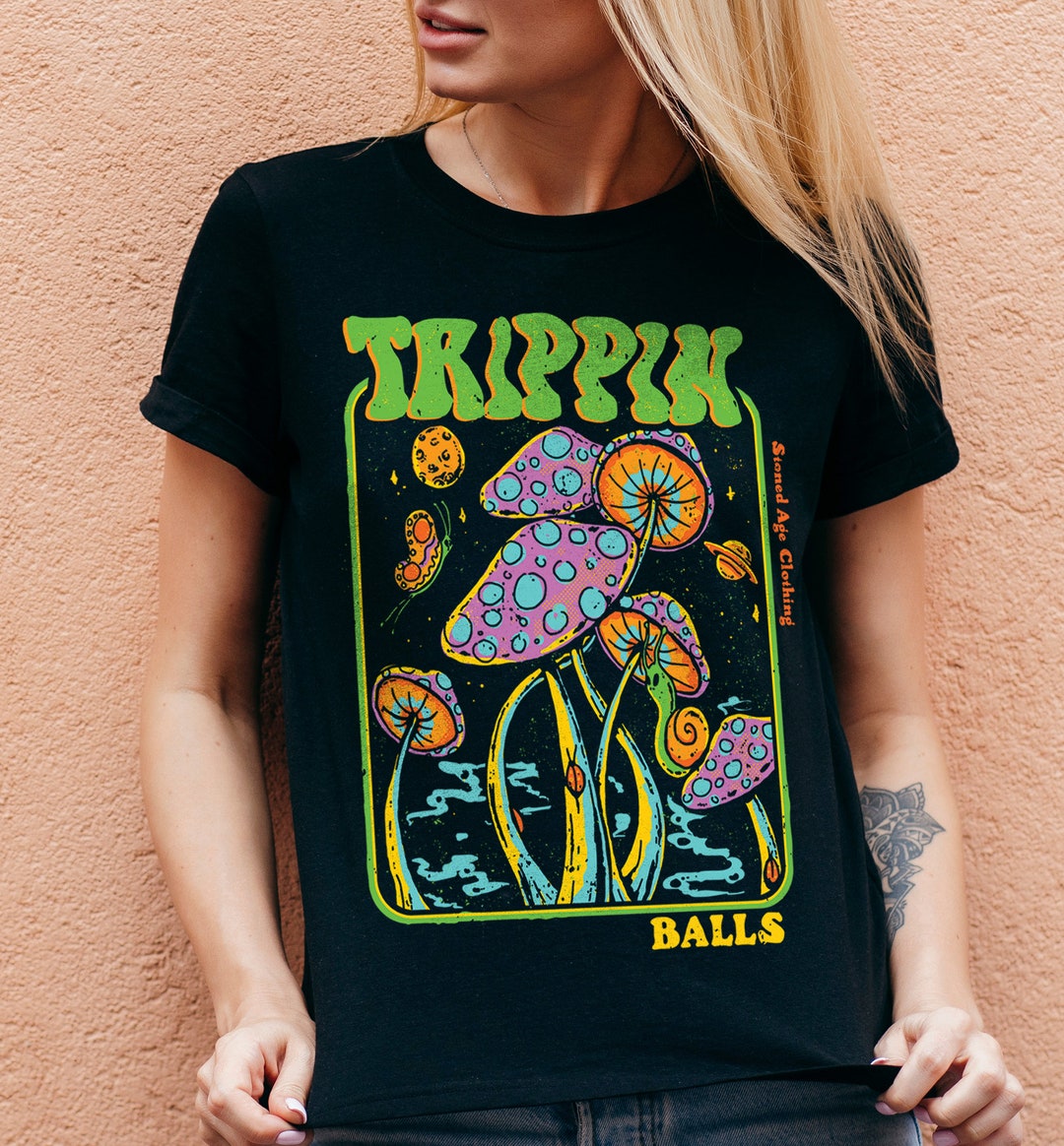 Trippy Mushrooms Unisex T-shirt Psychedelic Tripping Balls - Etsy