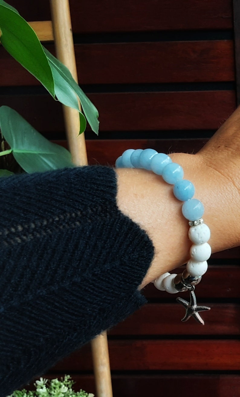 Lapis Lazuli, Lava Rock and Turquoise Stone Bracelet