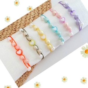 Colourful Cord Bracelet with Acrylic Sliding Beads  |  Kid's Fidget Bracelet  |  Adjustable String Bracelet