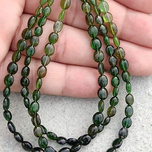 Natural Chrome Diopside Smooth Oval Beads | Chrome Diopside Gemstone | Chrome Oval Beads | Wholesale Beads For Jewelry Making Necklace |