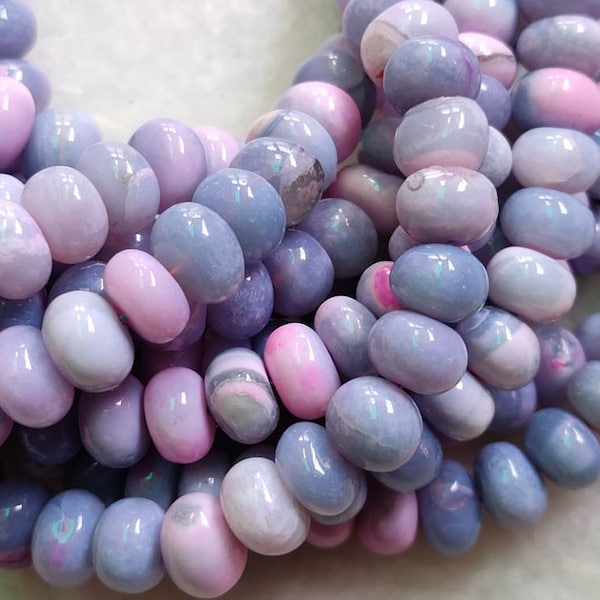 AAA Lavender Opal Smooth Rondelle Shape Beads | 16 Inch Purple Lavender Beads | Lavender Opal For Necklace | Wholesale Beads For Jewelry |
