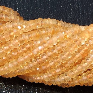 Natural Citrine Faceted Rondelle Beads| Golden Topaz Rondelle Beads | 13 Inch Strand | Citrine Beads | Wholesale Beads For Jewelry Making