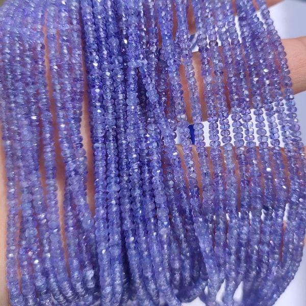 AAA Tanzanite Faceted Rondelle Beads,16" Tanzanite Beads Tanzanite Rondelle beads, Wholesale Beads For Jewelry Necklace