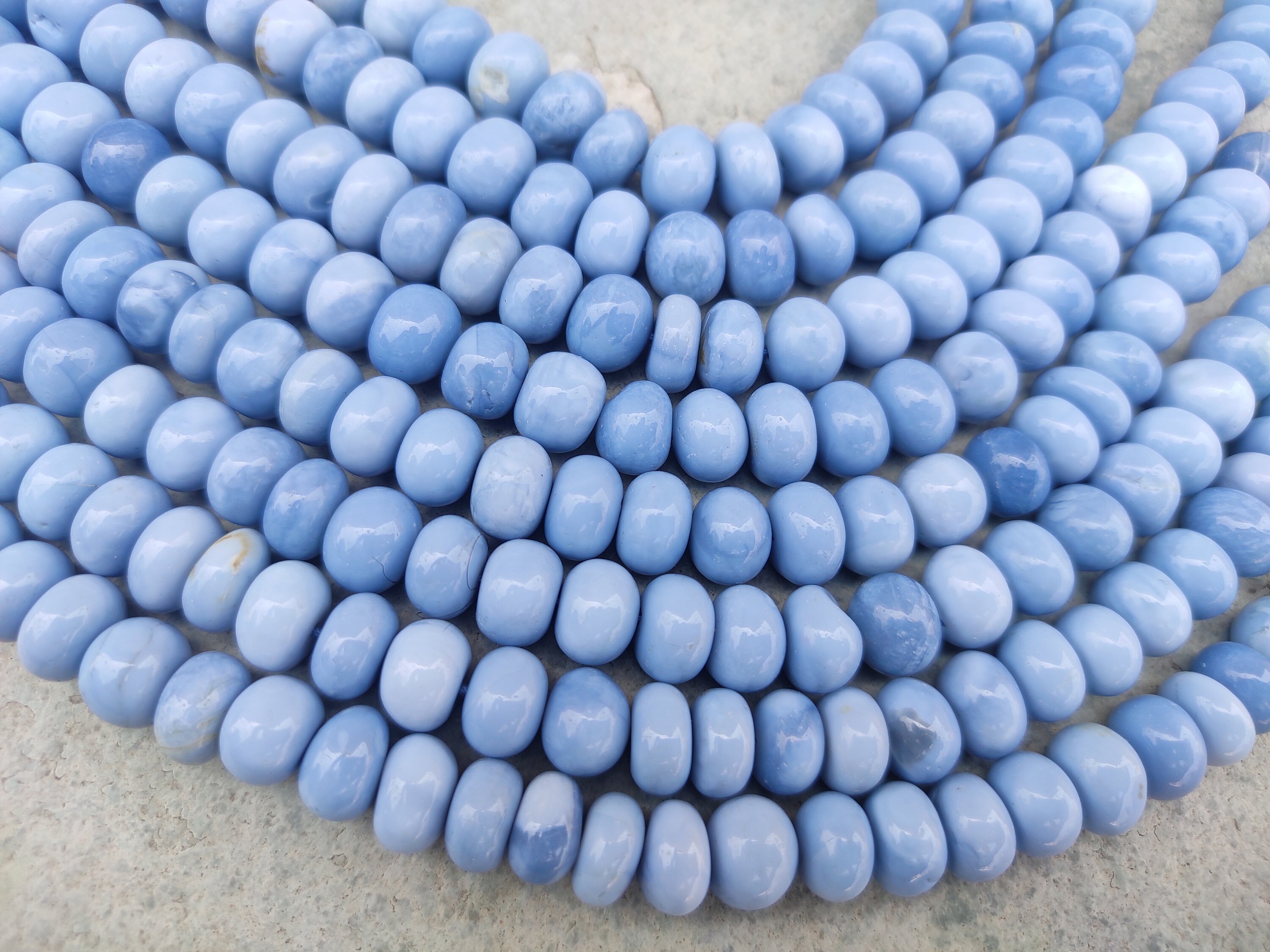 High Quality Genuine Blue Opal Smooth/Faceted Rondelle Beads, 4mm/5mm –  Bestbeads&Beyond