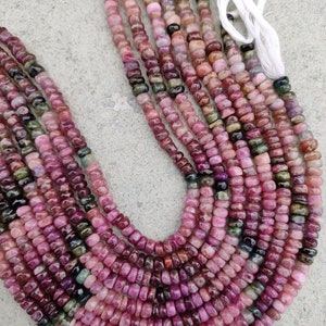Offer Price.. Natural Multi Tourmaline Smooth Uneven Rondelle Beads | 6-7 mm Tourmaline Beads | 13 inch Strand | Wholesale Gemstone Beads |