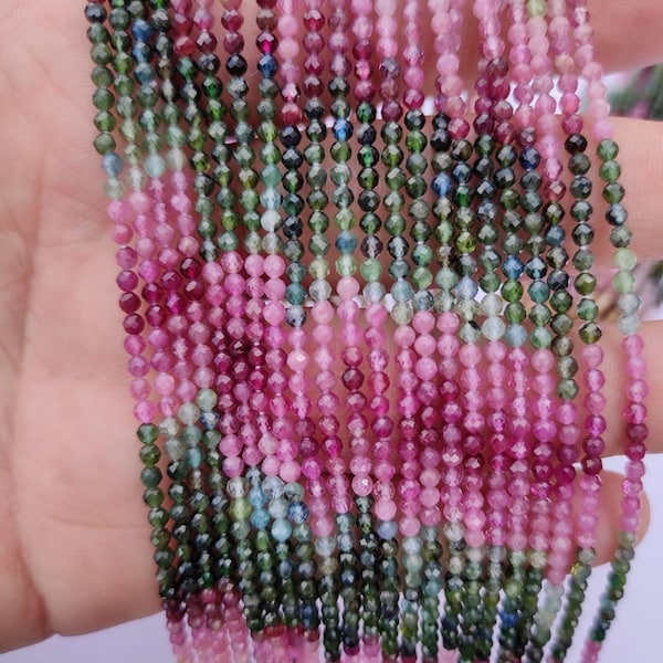 Multi Tourmaline Micro Faceted Rondelle Beads, 13 inches strand, Tourmaline loose gemstone, Tourmaline wholesale price