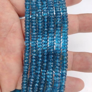 AAA London Blue Topas facettierte Rondelle Perlen | Topaz beschichtet Perlen | Blautopas Rondell Perlen | London BT Perlen| Großhandel Perlen für Schmuck