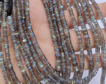 AAA+ Labradorite Smooth Heishi Tyre Shape Beads | Beautiful Blue Fire labradorite | Wholesale Gemstone beads For Jewelry Necklace | Supplier