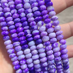 lavender Opal Smooth Rondelle Beads | 16&quot; Strand Opal Plain Beads | Wholesale Opal Beads For Jewelry Making Necklace | Opal Beads |