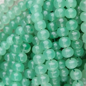 AAA Natural Green Quartz Smooth Rondelle Beads | Emerald Color Green Beads Gemstone Beads | Wholesale Beads For Jewelry Making Necklace |