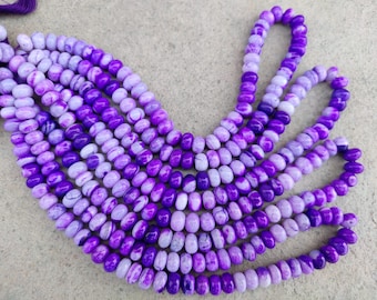 Perline lisce a forma di rondella in opale lavanda, filo da 40 cm, perline viola da 8-8,5 mm, opale da 8,5 mm per gioielli all'ingrosso, collane
