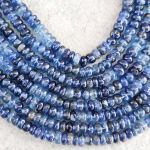 Natürliche Kyanit unebene glatte Rondell Perlen | Kyanit Rondell Unikat | Kyanit Edelstein Perlen | Großhandel Perlen für Schmuck machen |