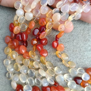 AAA+ Natural Mexican Fire Opal Smooth Heart Shape Beads | Wholesale Opal Beads,Opal Plain Beads For Jewelry Making Necklace, Beads Supplier