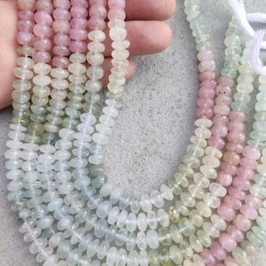 Far Size Natural Multi Aquamarine Faceted Rondelle Beads | Aquamarine Beads | 13&quot; Aquamarine Wholesale Gemstone Beads Supplier For Jewelry |