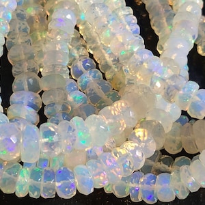 AAA + 16 &quot;Natürliche äthiopische Opal facettierte Rondelle Perlen 4-6 mm Welo Opal Lieferant Großhandel Edelstein für die Schmuckherstellung