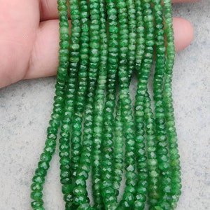 AAA+ Tsavorite Faceted Rondelle Beads | Tsavorite Beads  | Tsavorite wholesale Beads For Jewelry Making necklace