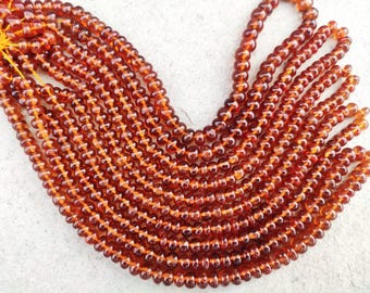 Collier En Grenat Rouge - 7 Brins Perles Lisses 4-5mm - Fait Main En Inde - Neuf Avec Étiquettes