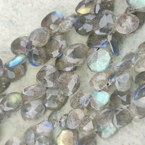 AAA Labradorite Faceted Heart Shape Briolette | Labradorite Heart Beads | Flashy Labradorite Side Cut Beads | Wholesale Gemstone Suppliers |