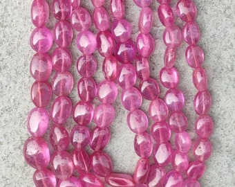 Natural Ruby Smooth Oval Beads | 4-7 MM Plain Ruby Beads | 8&quot; Ruby Oval Beads | Precious Gemstone Beads Wholesale Suppliers | Pink Beads |