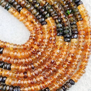Natural Petro Tourmaline Faceted Rondelle Beads | 4-4.5 MM Tourmaline Beads | 13 Inch Tourmaline Rondelle Strand | Wholesale Beads Suppliers