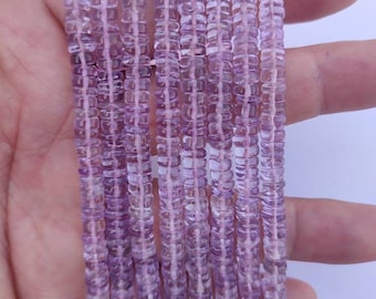 AAA Natural Brazlian Amethyst Smooth Tyre Shape Beads | Washer Shape 16 " Plain Amethyst | Wheel Cut Gemstone Beads | Heishi Tyre Beads |