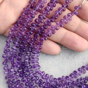 AAA+ African Amethyst Faceted Teardrop Beads | Amethyst Briolette | Amethyst Drops Bead | Amethyst Side Cut Drops Wholesale Beads Supplier |