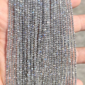 5 Strand Labradorite Faceted Rondelle Beads 2-2.5 mm Labradorite Beads, 13 Inch Strand Labradorite Wholesale Beads For Jewelry Making
