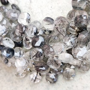 AAA+ Black Rutile Faceted Heart Shape Beads | Rutile Side Cut Briolette | Rutile Beads | Rutile Gemstone Wholesale Beads For Jewelry |
