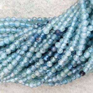 Rare Find Blue Tourmaline Rondelle Faceted Beads | 2.25-2.5 mm Indicolite Blue Tourmaline Rondelle Beads | Wholesale Gemstone Beads Supplier
