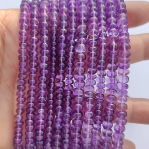 Cuentas redondas lisas de amatista africana AAA / Cuentas redondas de amatista / Cuentas de hilo de 10/13 pulgadas / Cuentas de piedras preciosas al por mayor
